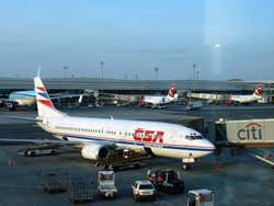 Llegando a Praga en avión